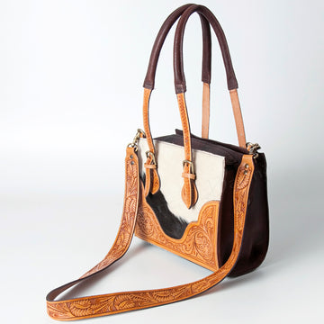 American Darling Tote Hand Tooled Hair On Genuine Leather women bag western handbag purse